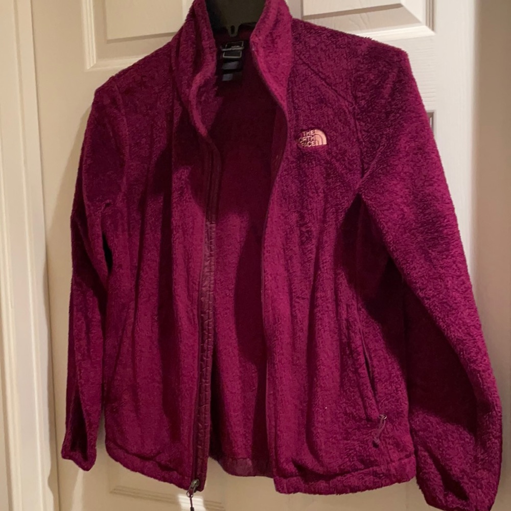 A pink north face jacket medium
